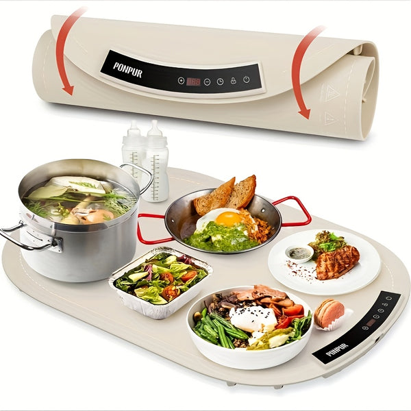 Electric Warming Mat for Food | Silicone Food Warmer Tray with 3 Adjustable Temperature Settings